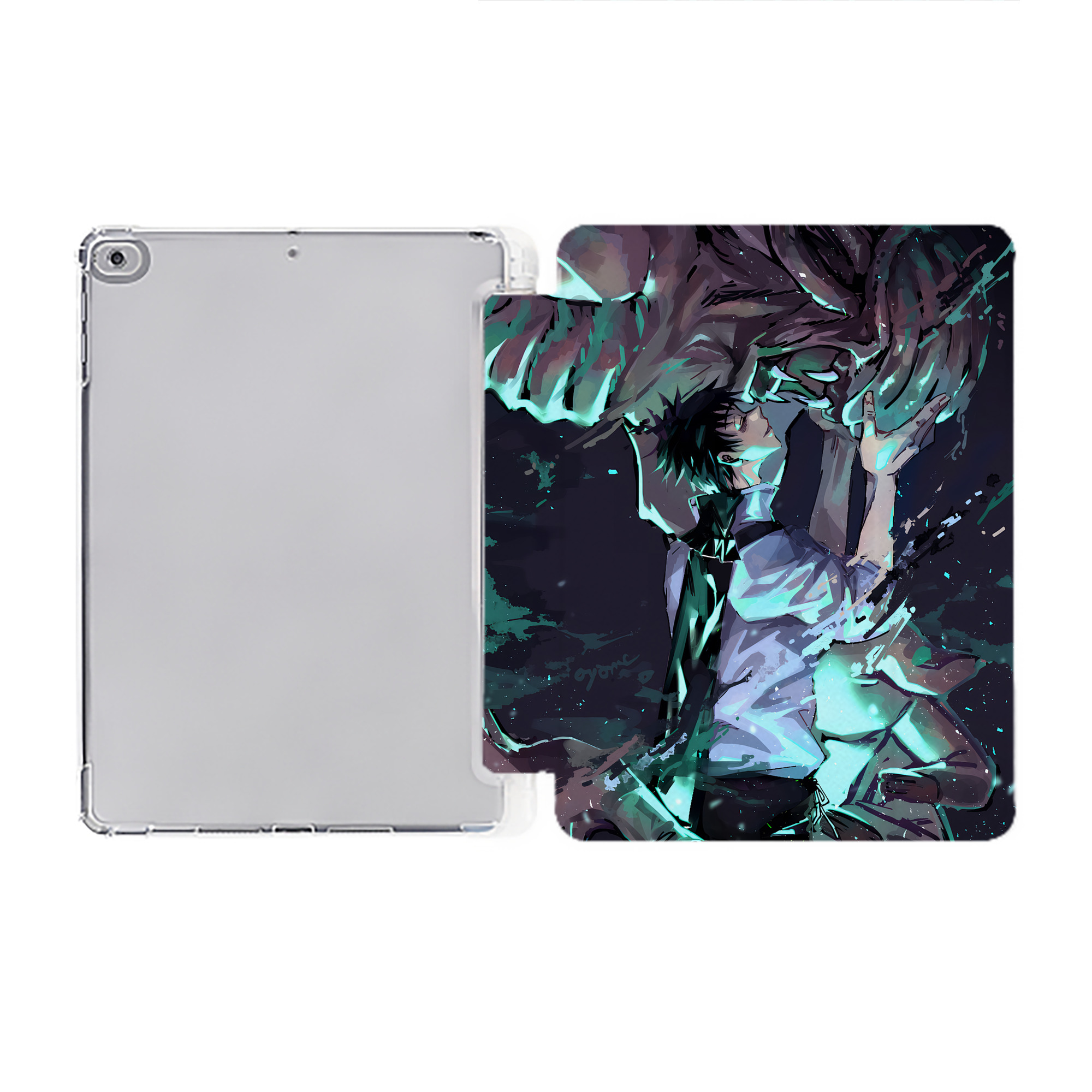 （画像用） 呪術廻戦 Jujutsu Kaisen IPad ケース ペン収納付き 三つ折りスタンド PUレザー×シリコン 対応機種9.5/10.5/10.9インチ